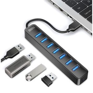 USB Hub 3.0, 7 Port USB Hub Splitter, USB Hub for Laptop, iMac, Surface Pro